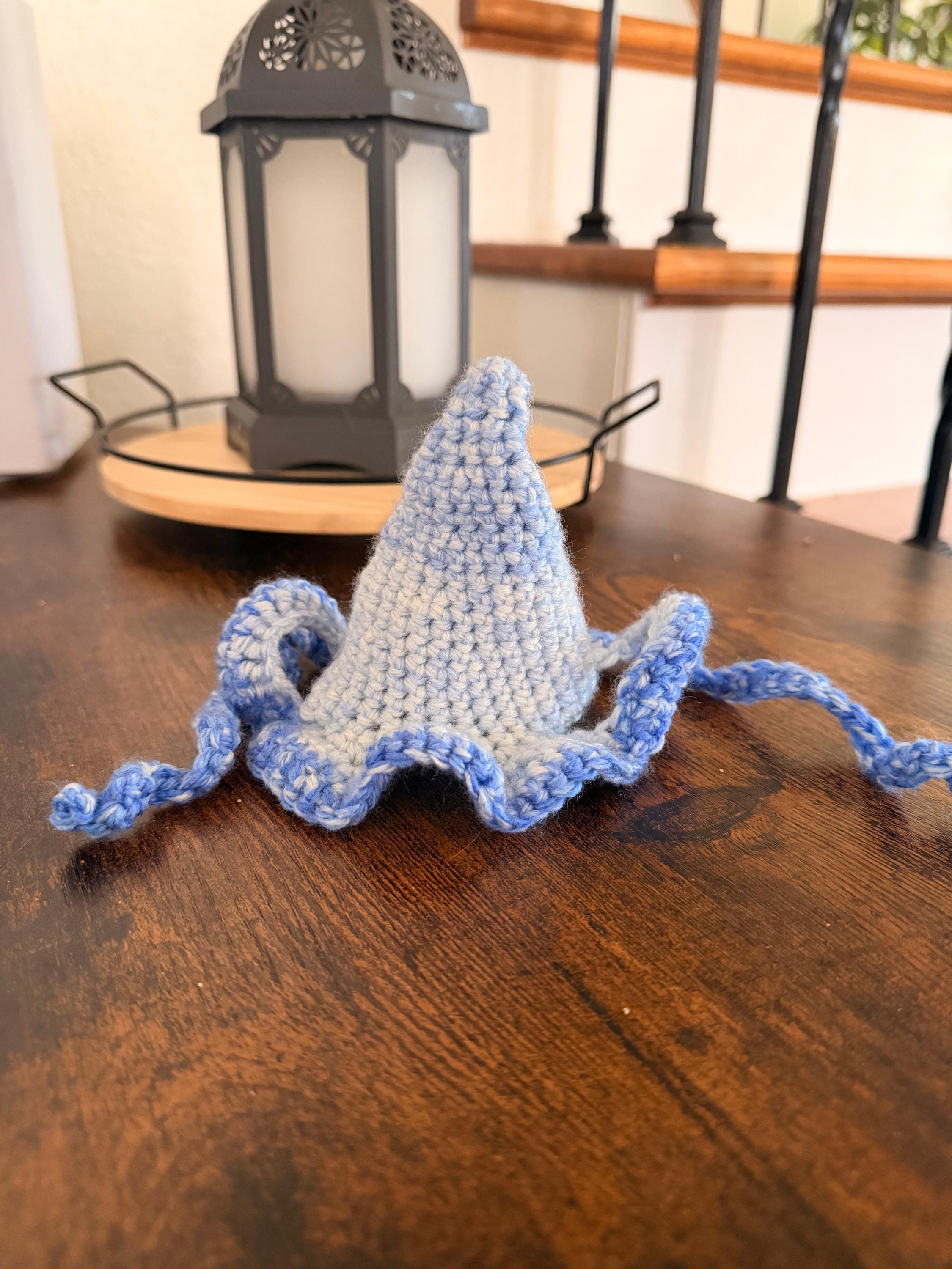 Crochet Cat Wizard Hat | Handmade Pet Hat for Cats | Funny Cat Gift | Cottagecore Cat Accessories | Made to Order | Whimsical Cat Owner Gift