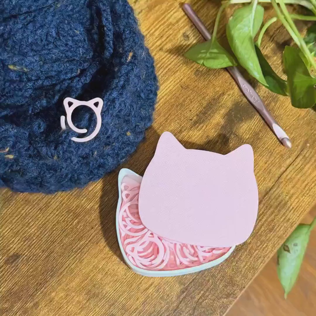 Yarn Lover Gift, Cat Stitch Marker Set | 20-Piece Crochet Accessory